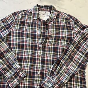 Frank & Eileen grey flannel button down size L, Eileen cut.